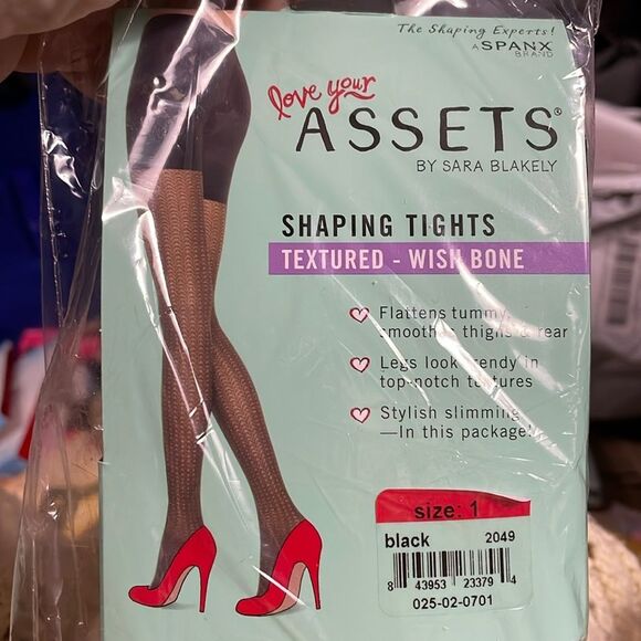 SHAPING TIGHTS BY ASSETS SZ 2, Black - Picture 1 of 5
